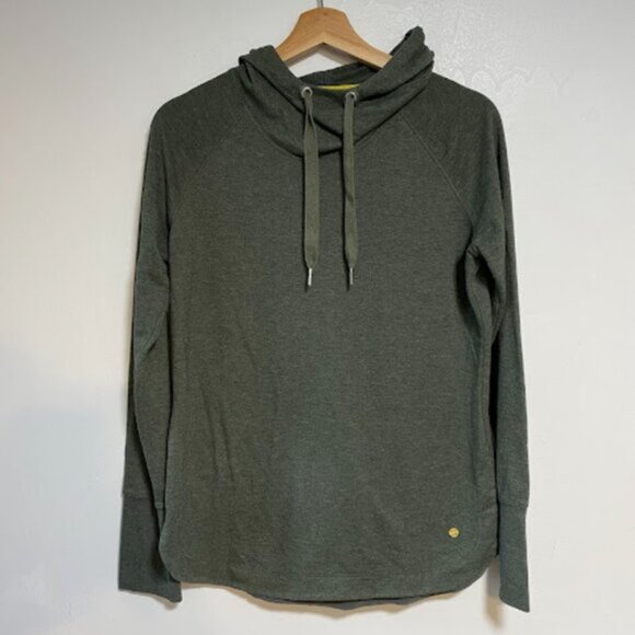 Shambhala Cowl Neck Women's Olive Green Pullover Hoodie Size XS - Picture 2 of 8